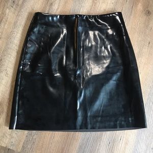 H&M patin pleather pencil mini skirt